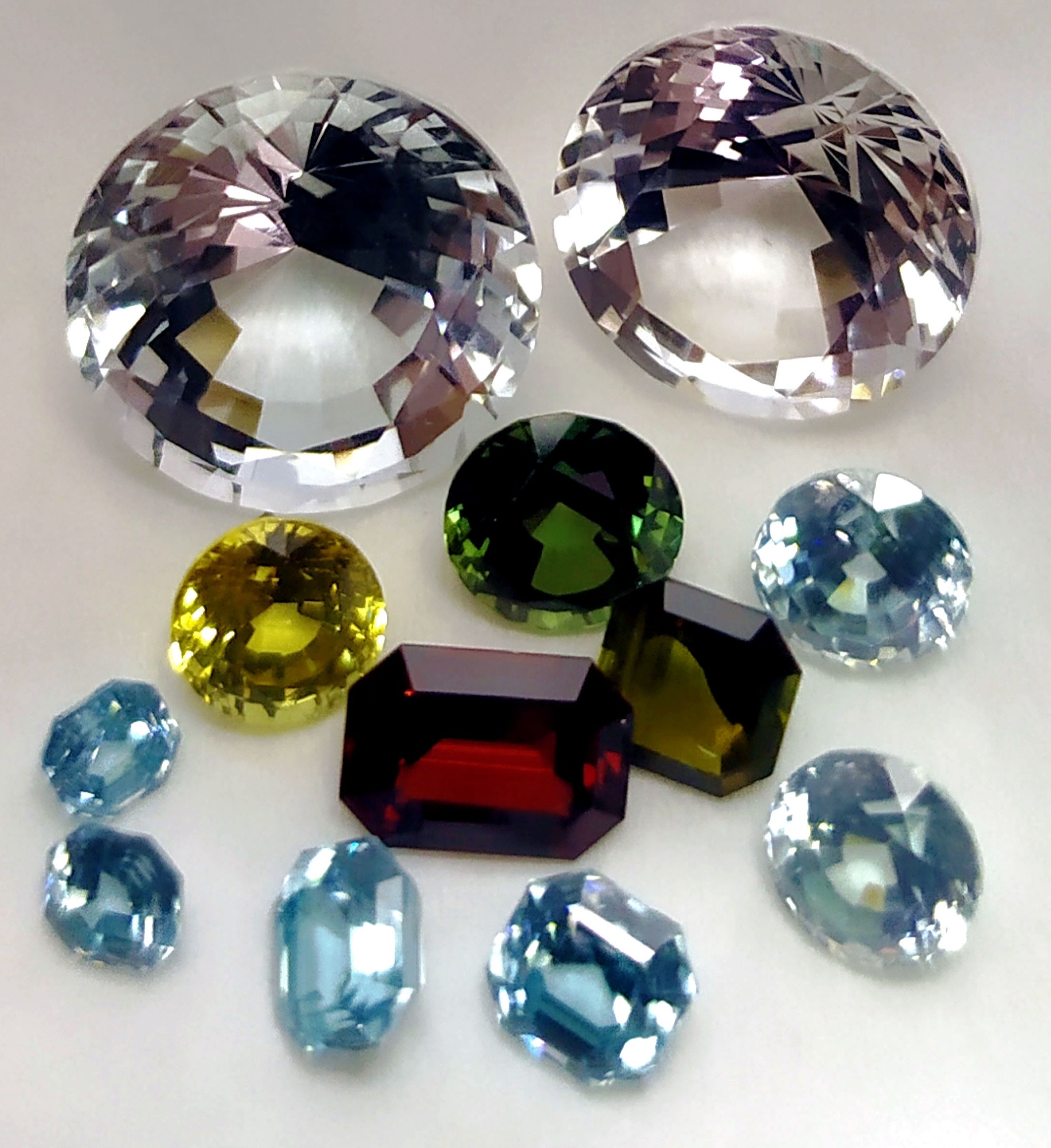 Topaz, quartz, zircons and sapphires